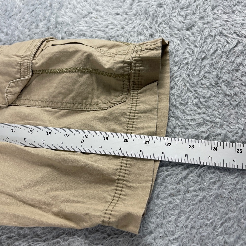 Mens Tan Khaki Cotton Ripstop Cargo Shorts Camo Lined Waist Size 33 Utility - Picture 8 of 10